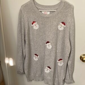 Santa Face Grey Sweater